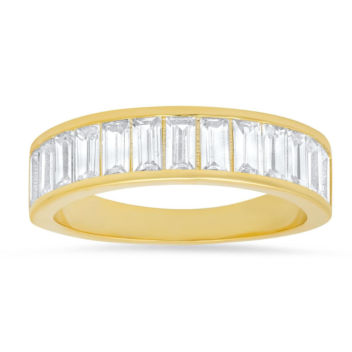 Kylie HarperLab Created Sterling Silver Baguette-cut CZ Band Ring | Belk