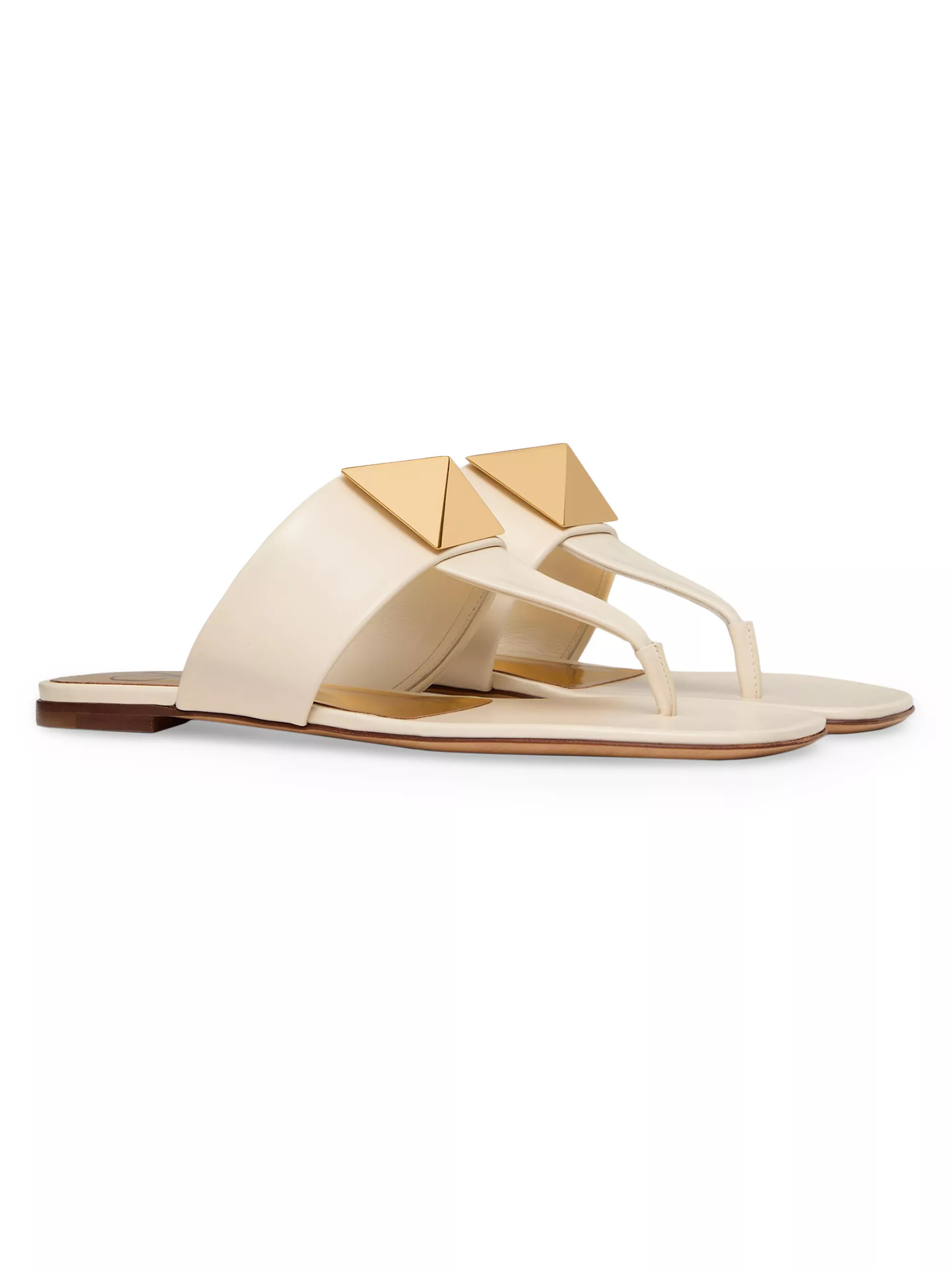 One Stud Calfskin Flat Thong Sandals | Saks Fifth Avenue