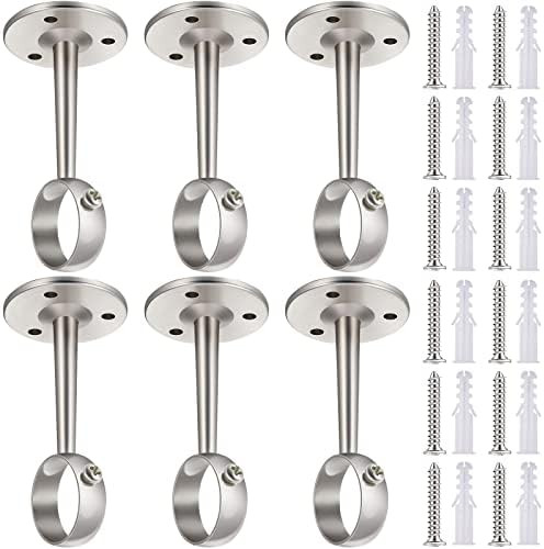 Ceiling-Mount Curtain Rod Bracket Adjustable Curtain Rod Holders Wardrobe Pole Holder for Home Ki... | Amazon (US)