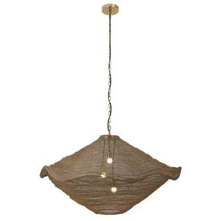 Marseille 40-Watt 3-Light Gilded Brass Pendant Light with Wire Mesh Shade and No Bulbs Included | The Home Depot