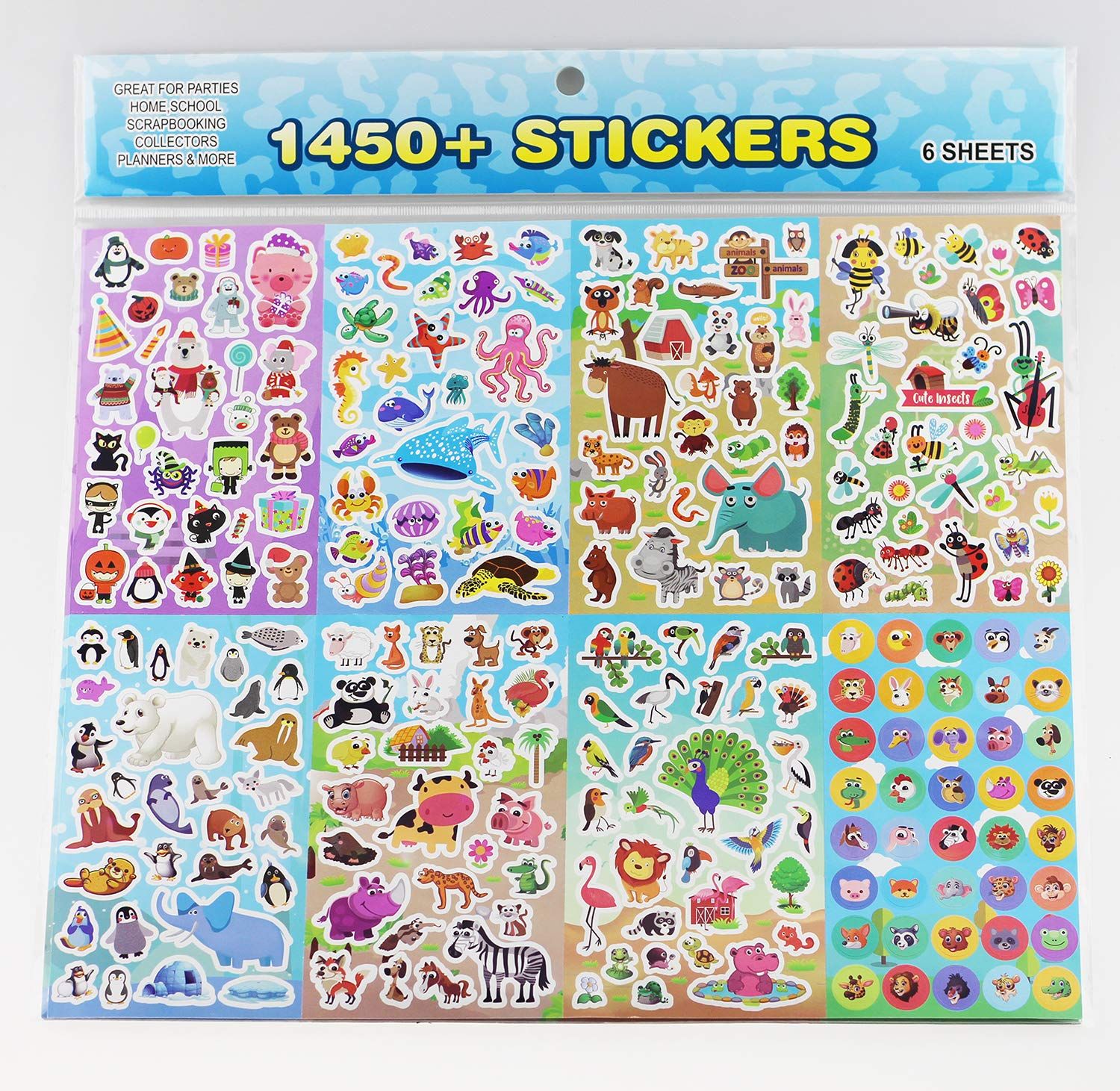 Animal Stickers for Kids Classroom(1450+Count),8 Theme Kids' Stickers Collection.Childrens Sticke... | Amazon (US)