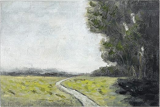 Creative Co-op Hand-Painted Canvas Wall Décor with Landscape, 24 in. x 16 in. Framed Print, Gree... | Amazon (US)