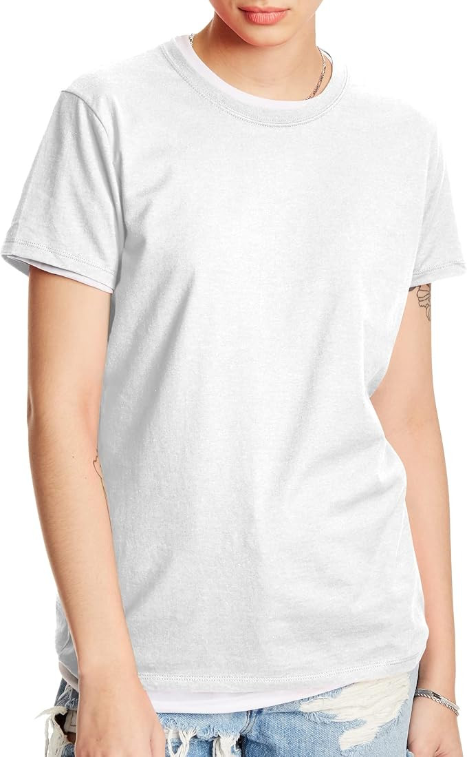 Hanes Women's Nano T-Shirt, Small, White at Amazon Women’s Clothing store | Amazon (US)