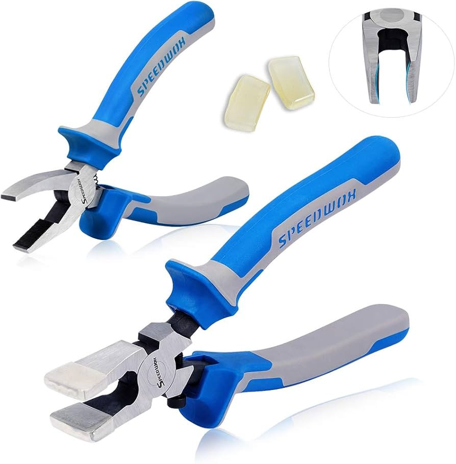 SPEEDWOX Glass Running Pliers and Breaker Grozer Pliers Set 2 Pcs with 2 Pair of Rubber Tips Prof... | Amazon (US)
