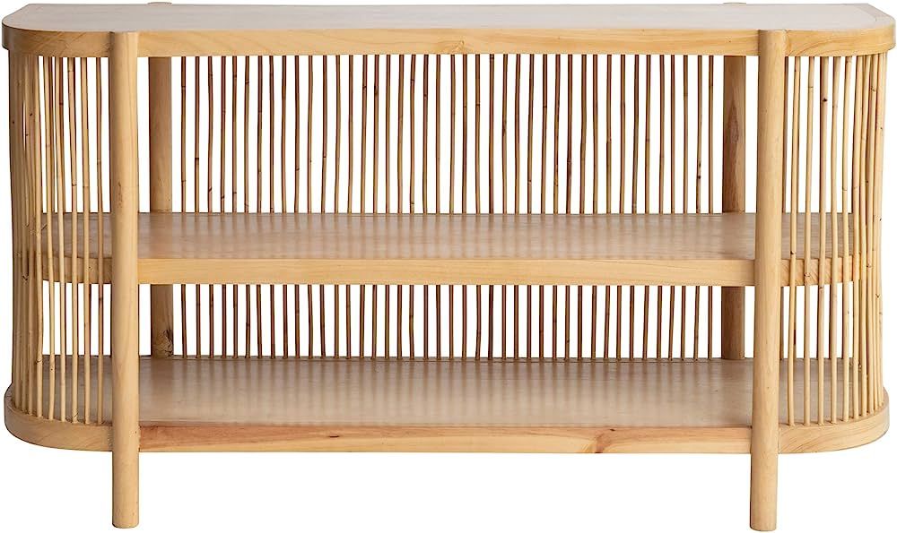 Bloomingville Modern Boho Slatted Wood Display Cabinet, Natural Console Table | Amazon (US)
