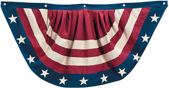 Fun Express 4th of July Decorations Vintage Patriotic Americana USA Bunting Banner - Red White an... | Amazon (US)