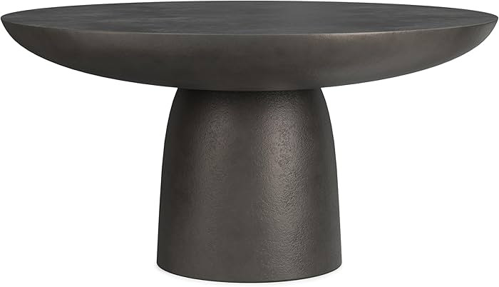 SIMPLIHOME Alexa 30-inch Round Cast Aluminum Coffee Table Black Nickel | Amazon (US)