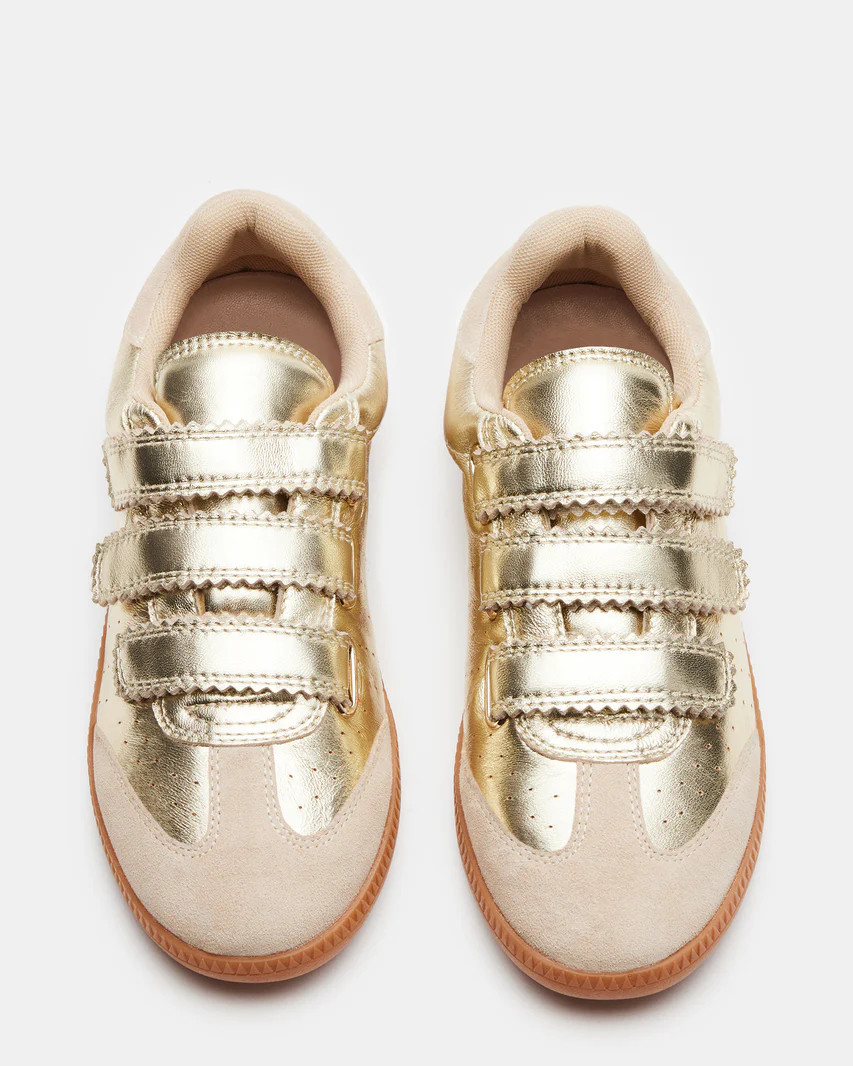 MOMENTUM Gold Velcro Low-Top Women's Sneakers | Steve Madden (US)