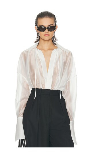 Helsa the poet blouse in color white size S  | Revolve Clothing (Global)