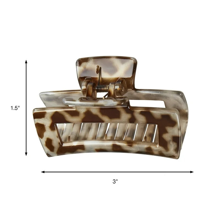 Scunci Open Cut Rectangular Claw Clips, Assorted Neutrals, 3 Ct | Walmart (US)
