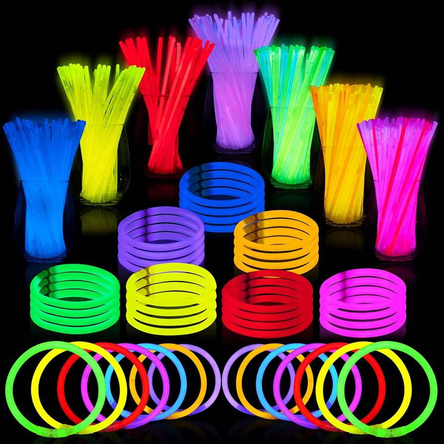 JOYIN 144 Pcs Glow Sticks Bulk 8" Bracelets Necklaces, Glow in the Dark Neon , Easter, Christmas,... | Amazon (US)