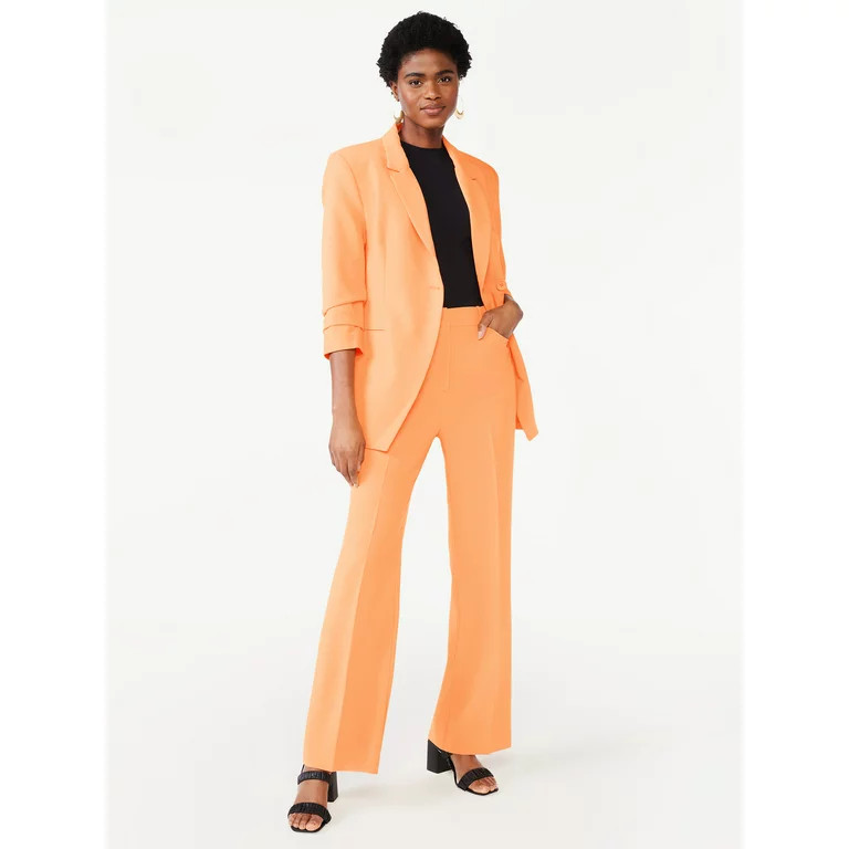 Scoop Women's High Waisted Crease Front Trousers, Sizes XS-XXL | Walmart (US)