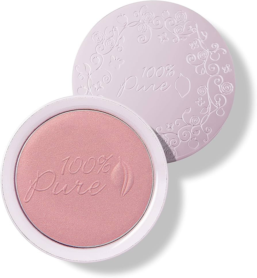100% PURE Powder Blush (Fruit Pigmented), Chiffon, Soft Shimmery Finish, Nourishes Skin w/Rosehip... | Amazon (US)