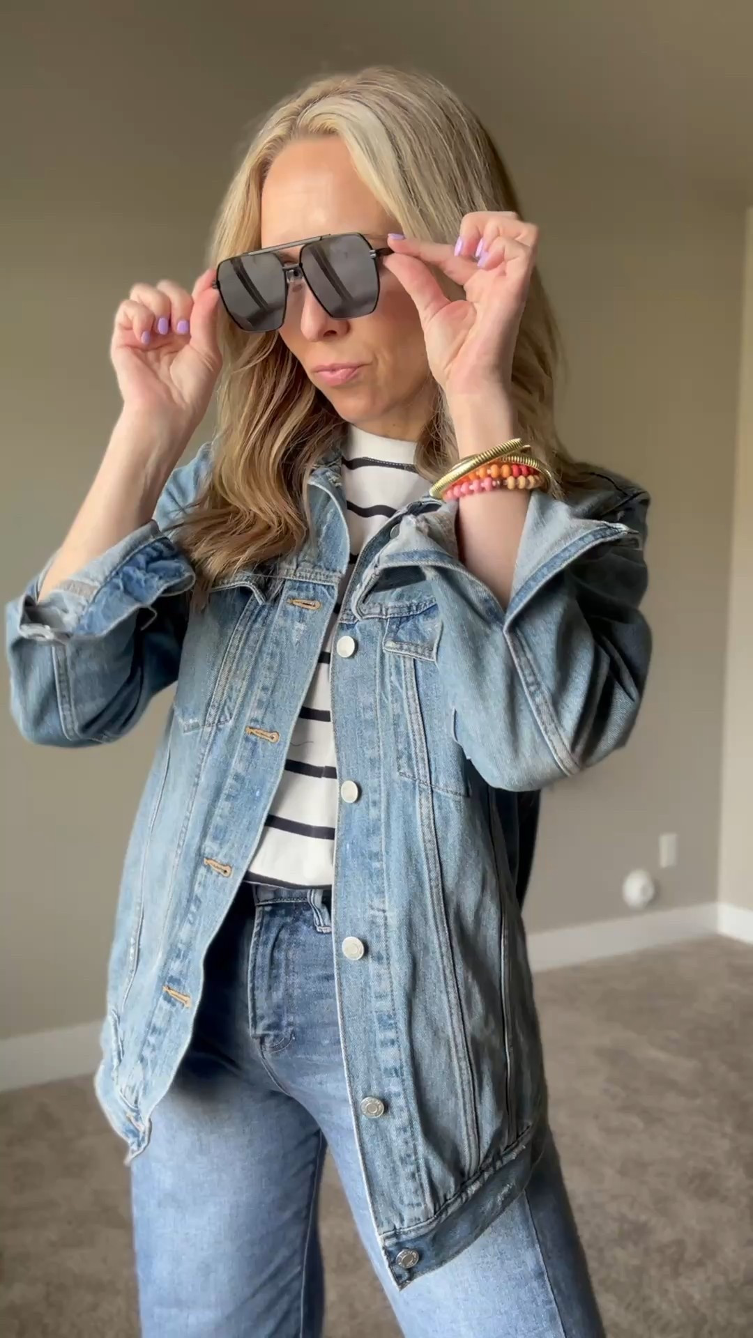 An easy, practical and wonderful spring outfit for my busy moms!

Wearing true to size in the denim jacket and t-shirt. Jeans go down one size.

#LTKFindsUnder100 #LTKSeasonal #LTKStyleTip