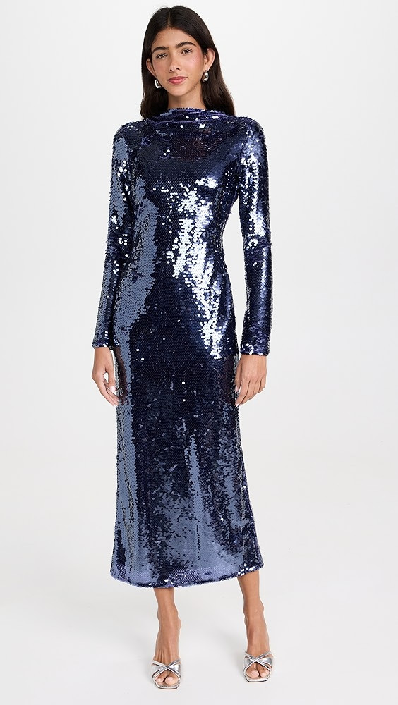 Self Portrait Navy Sequin Dress | Shopbop | Shopbop