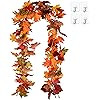 Lvydec 2 Pack Fall Maple Garland - 5.9ft/Piece Artificial Fall Foliage Garland Colorful Autumn De... | Amazon (US)