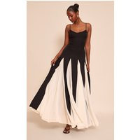 Black Contrast Strappy Maxi Dress, Black | PrettyLittleThing UK
