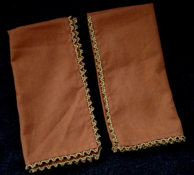 Pier 1 Imports Brown Beaded Trim Cotton Napkins Set of Two 20"x20"  NEW  | eBay | eBay US