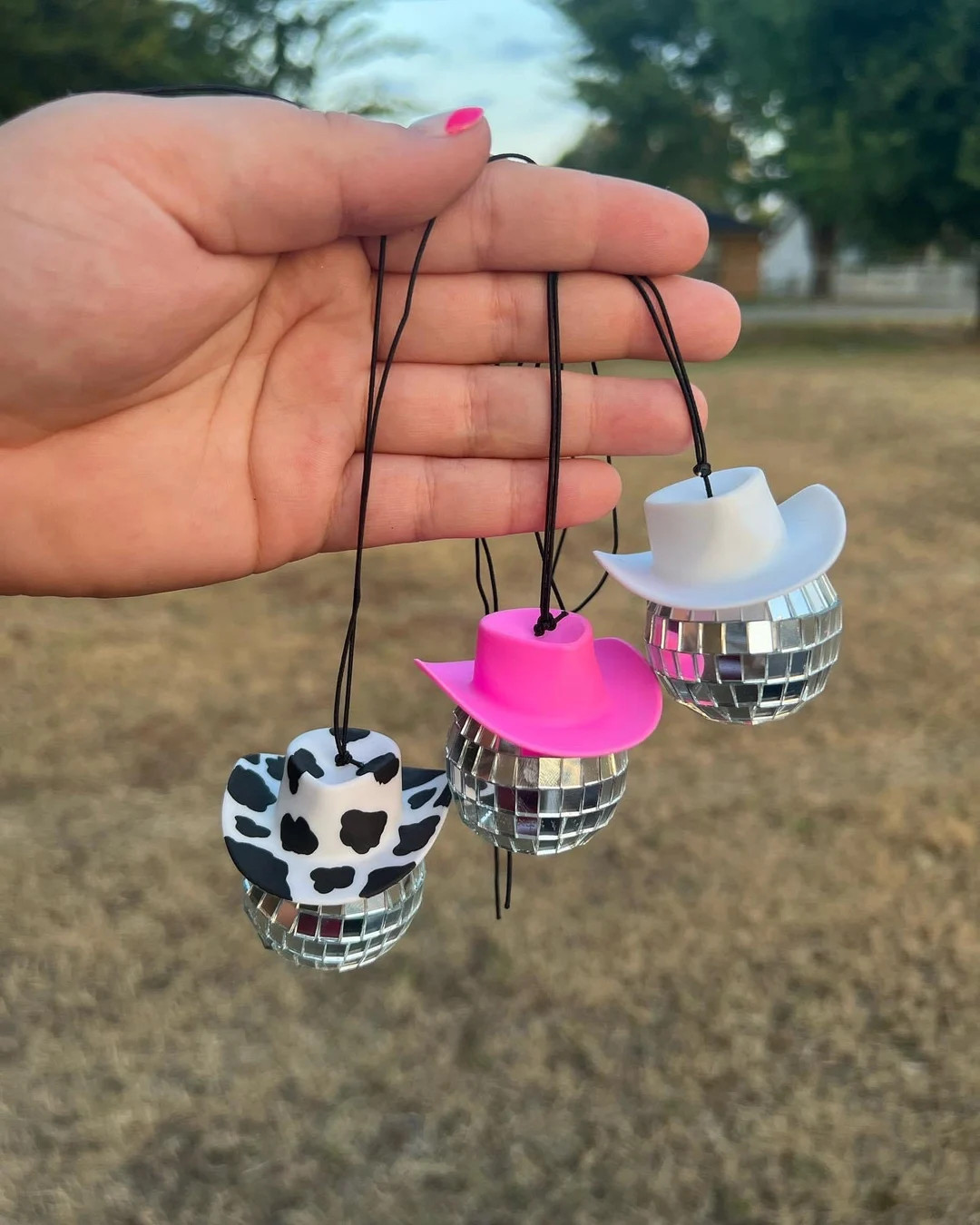 1 Custom Mini Cowboy Hat Disco Ball Car Charm | Etsy (US)