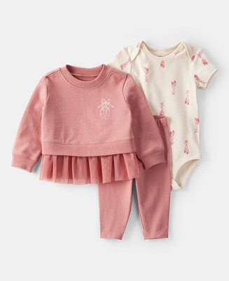 Baby Girls Ballet Little Pullover Top, Bodysuit & Pants, 3 Piece Set | Macy's