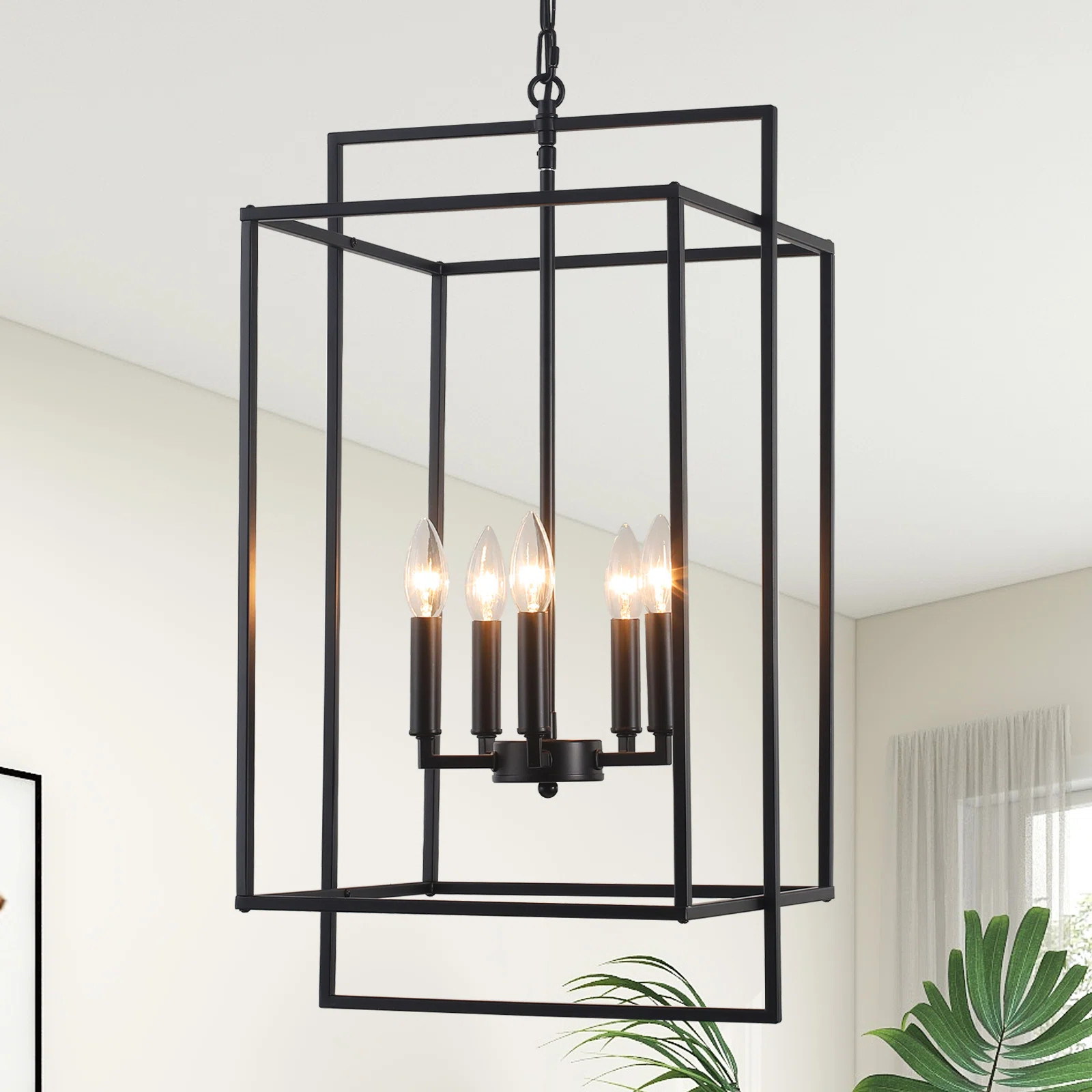 17 Stories 5 - Light Dimmable Lantern Square/Rectangle Chandelier | Wayfair | Wayfair North America