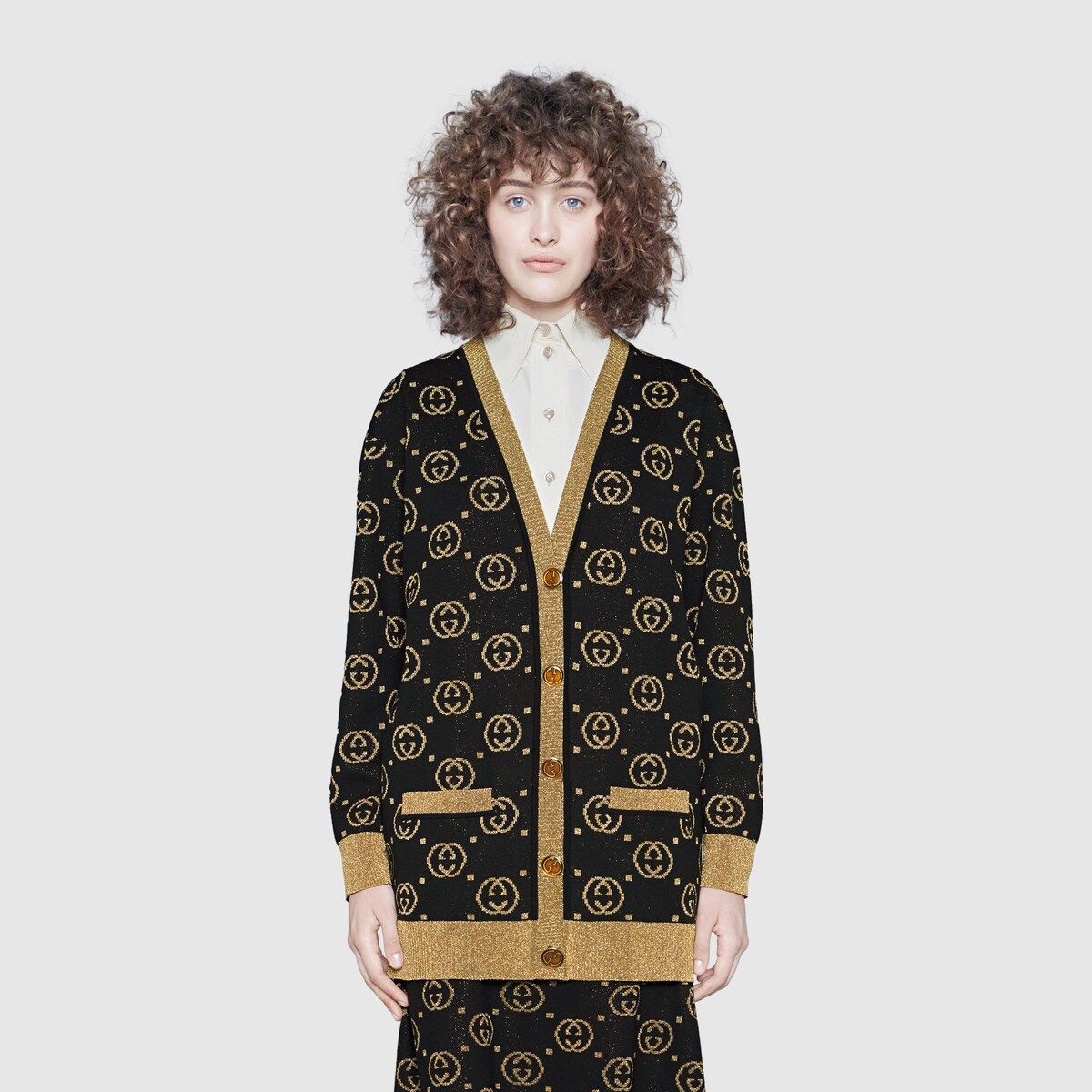 Wool cardigan with GG motif | Gucci (UK)