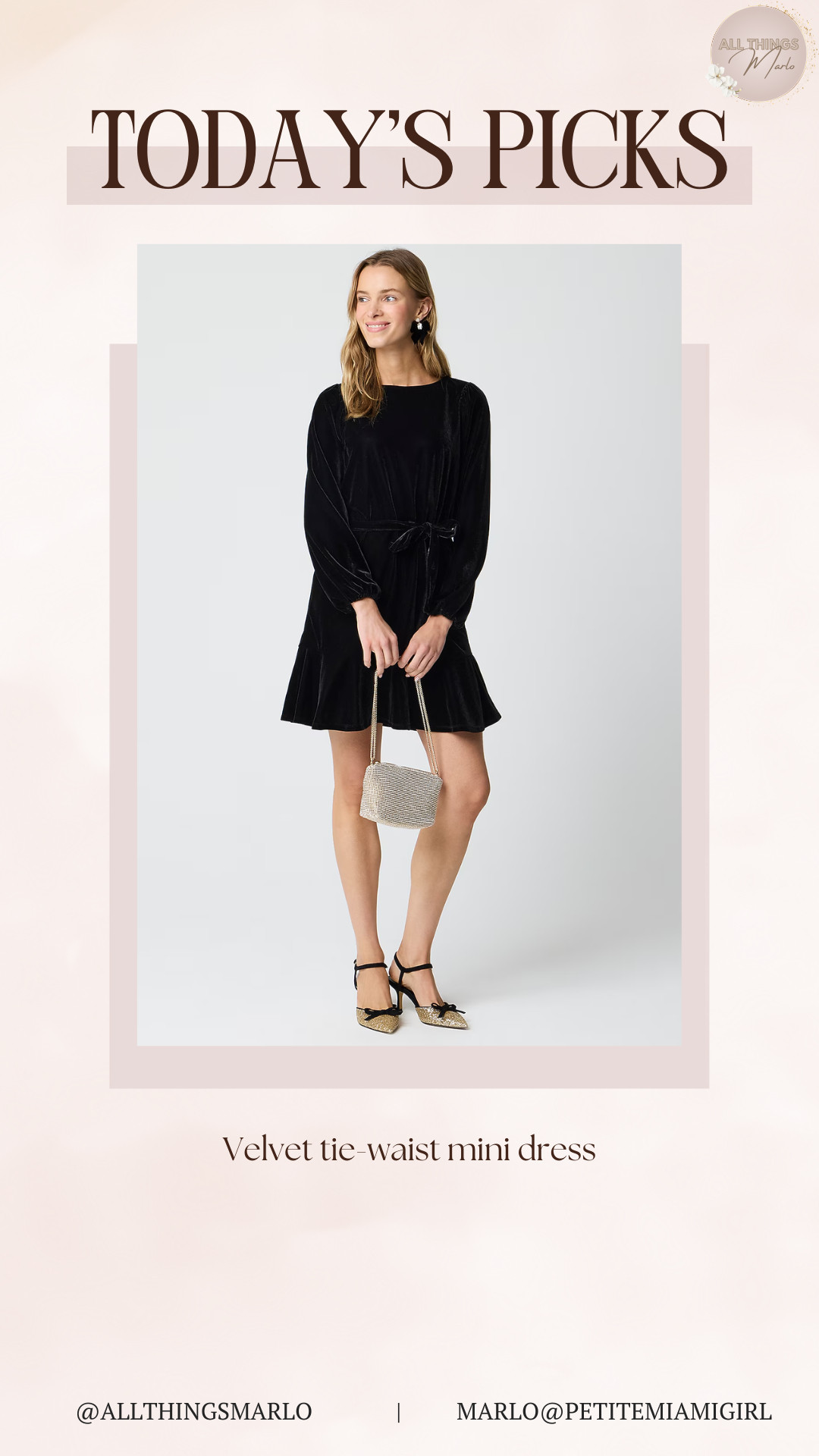 Velvet tie-waist mini dress 

 #LTKHoliday #LTKSeasonal #LTKPetite