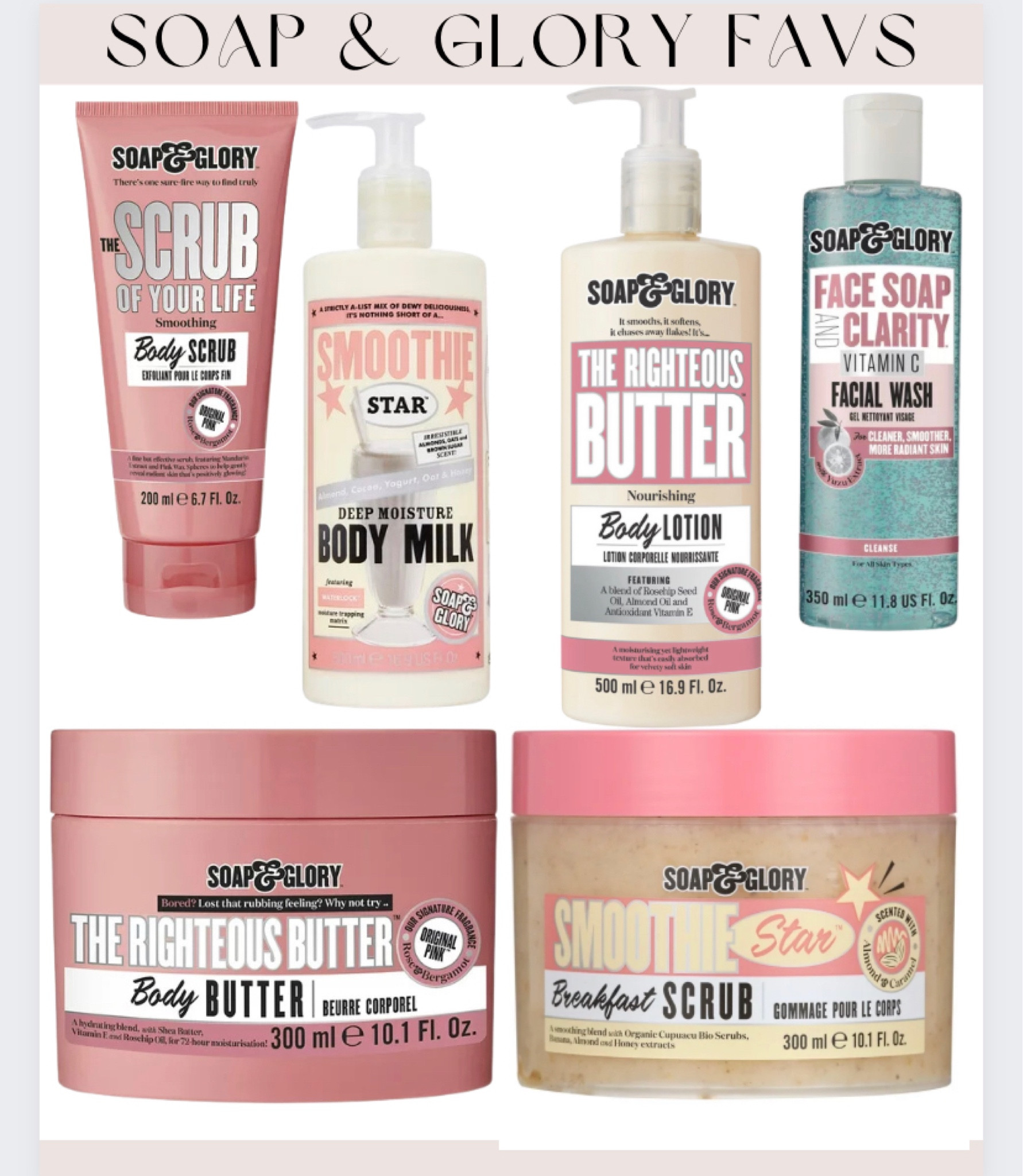 Soap and glory, soap and glory face wash, soap and glory body butter, soap and glory body wash, soap and glory lotion, soap and glory gift set, soap and glory lip plumper 

#LTKfindsunder50 #LTKbeauty #LTKGiftGuide