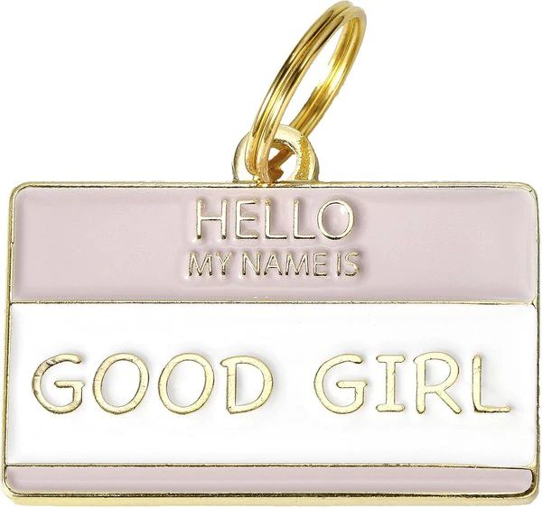 TWO TAILS PET COMPANY Hello My Name Is Good Girl Personalized Dog & Cat ID Tag - Chewy.com | Chewy.com
