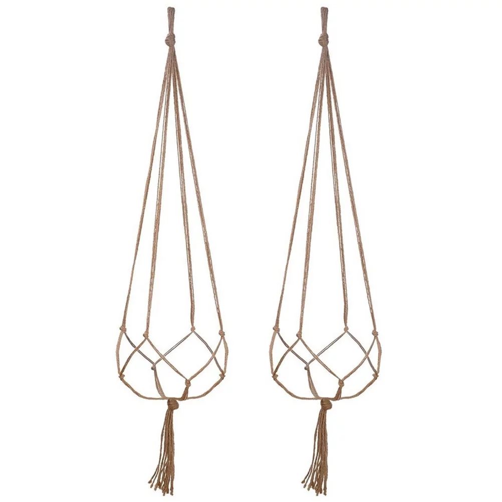 2PCS 47 Inches Plant Flower Hanger Macrame Jute for Indoor Outdoor Ceiling Deck Balcony Round and... | Walmart (US)