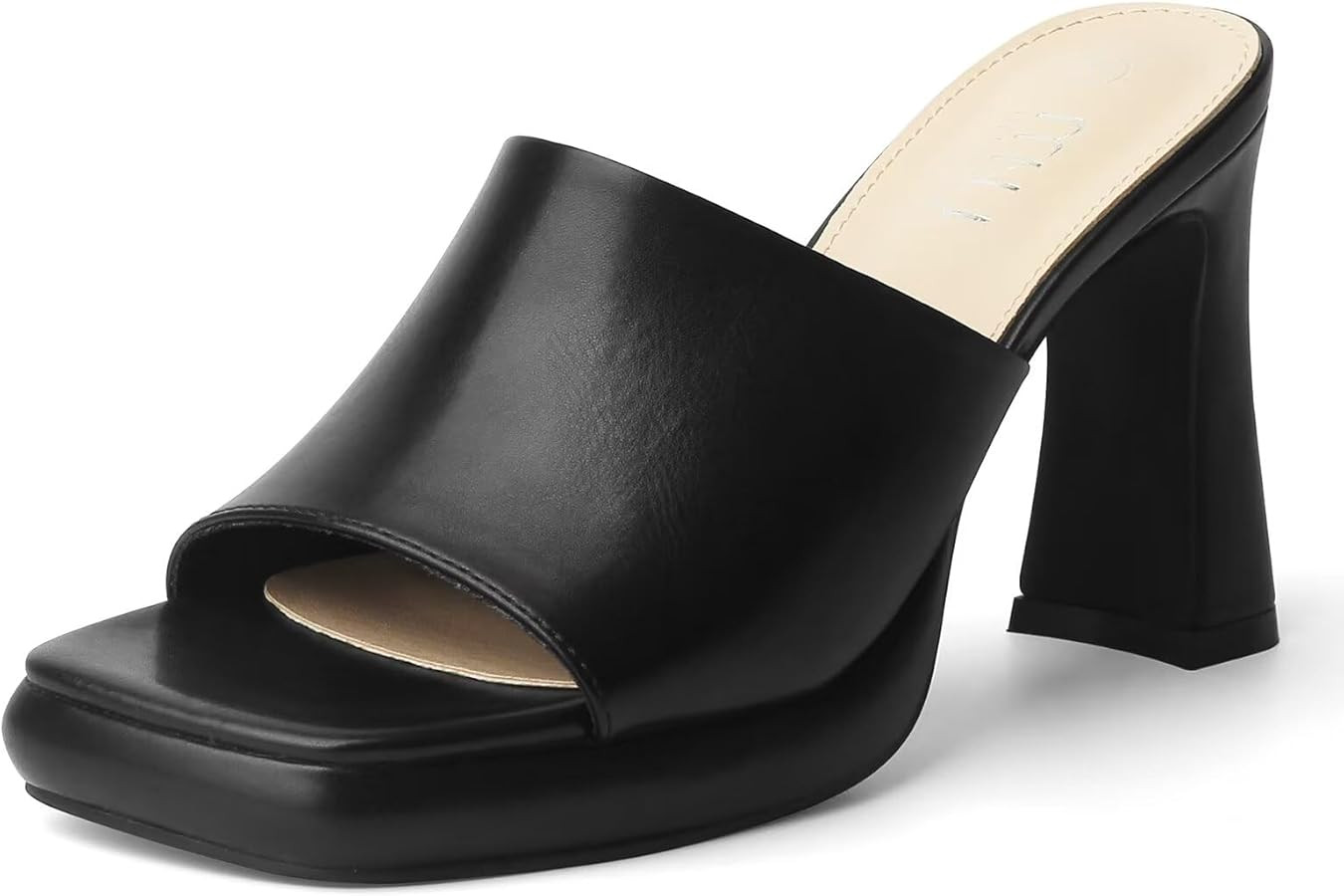 MUSSHOE High Platform Sandals for Women Square Toe Chunky Heel Block Heeled Sandals Slip On Open ... | Amazon (US)