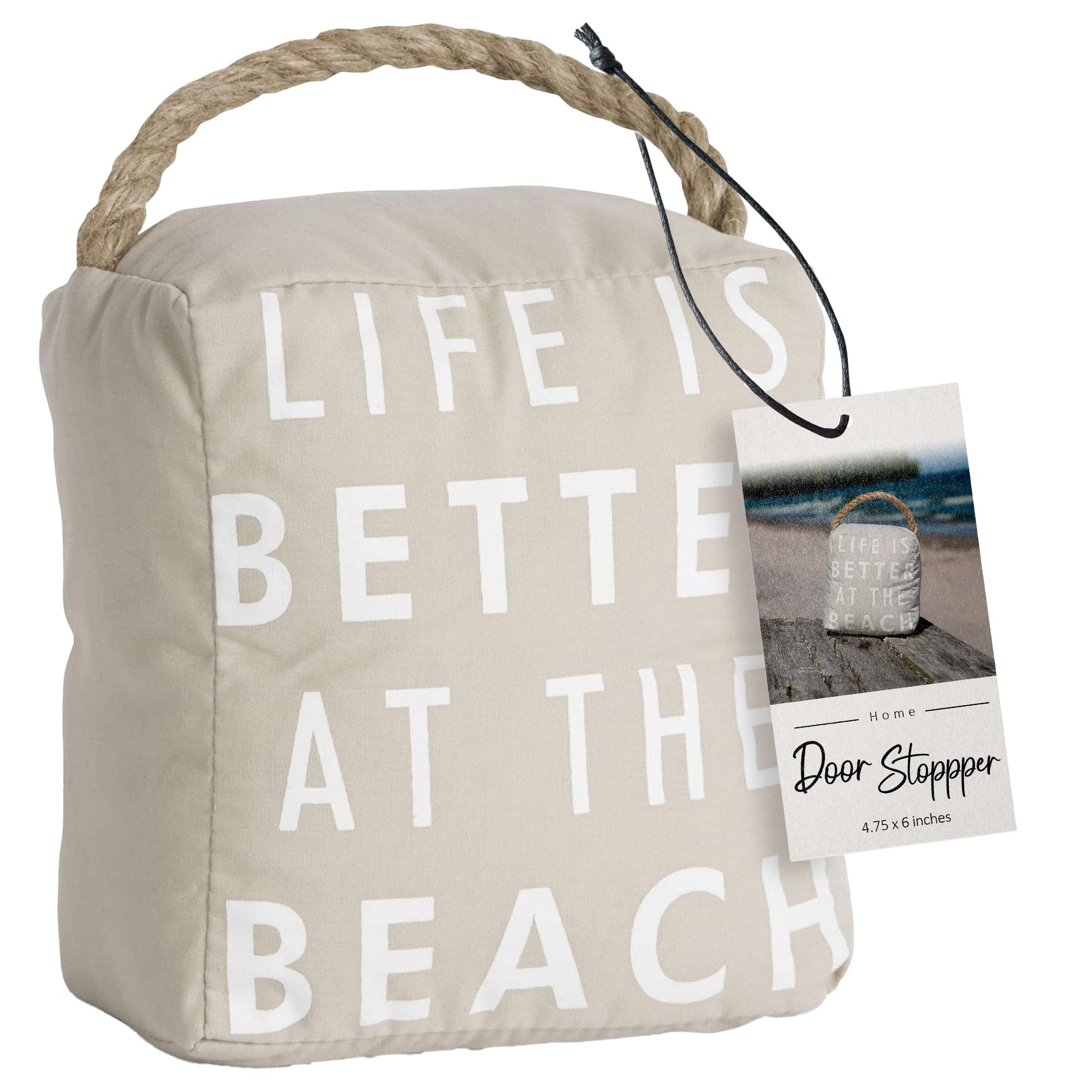 Pavilion "Life Is Better At The Beach" Canvas Door Stopper - Weighted Fabric Decorative Doorstop ... | Amazon (US)