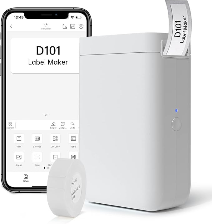 Label Maker Machine D101 Bluetooth Label Maker with Tape, 12-25mm Print Width Thermal Label Print... | Amazon (US)