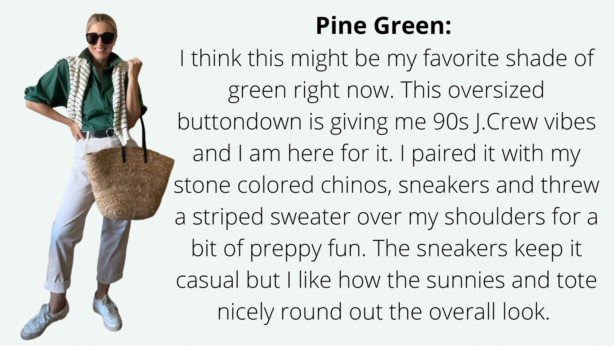 How to style a pine green button down.

#LTKstyletip