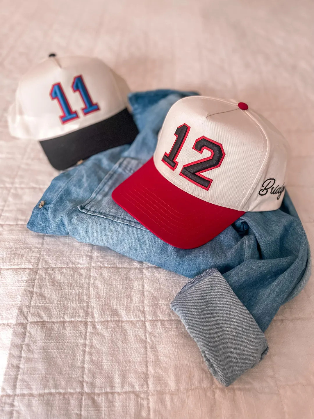 Custom Embroidered Sports Number Hat, Puff Embroidered Baseball Cap, Player Number, Canvas Trucke... | Etsy (US)