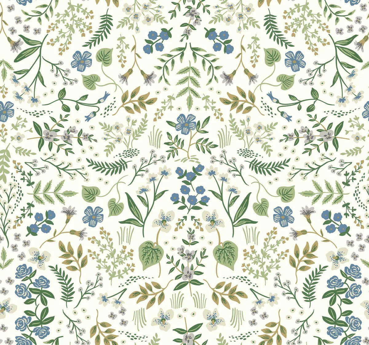 Rifle Paper Co. Wildwood Blue/Green Wallpaper | DecoratorsBest