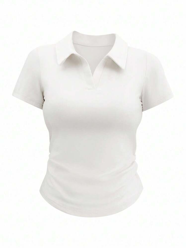 Short Sleeve Top Collar  | SHEIN