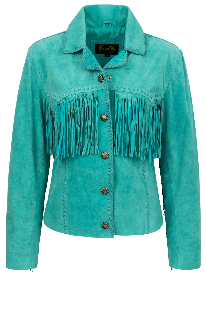 Scully Women's Turquoise Suede Western Jacket | Pinto Ranch | Pinto Ranch