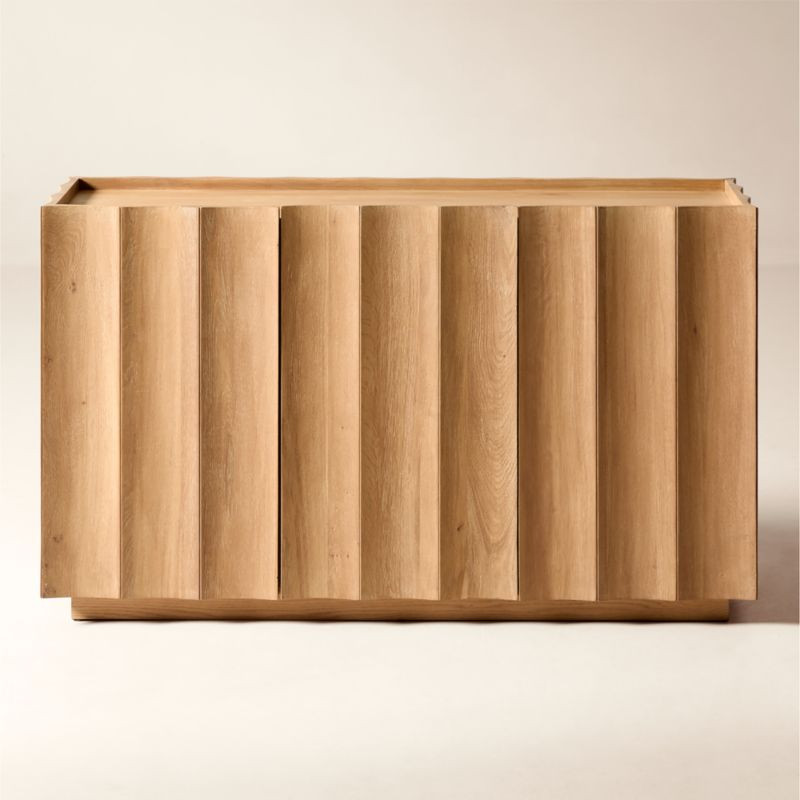 Bardo 54" Scalloped Oak Wood Credenza | CB2 | CB2