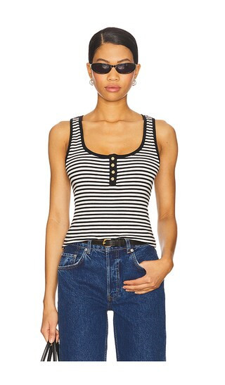 ANINE BING Alessia Tank in Black,White. - size S | Revolve Clothing (Global)