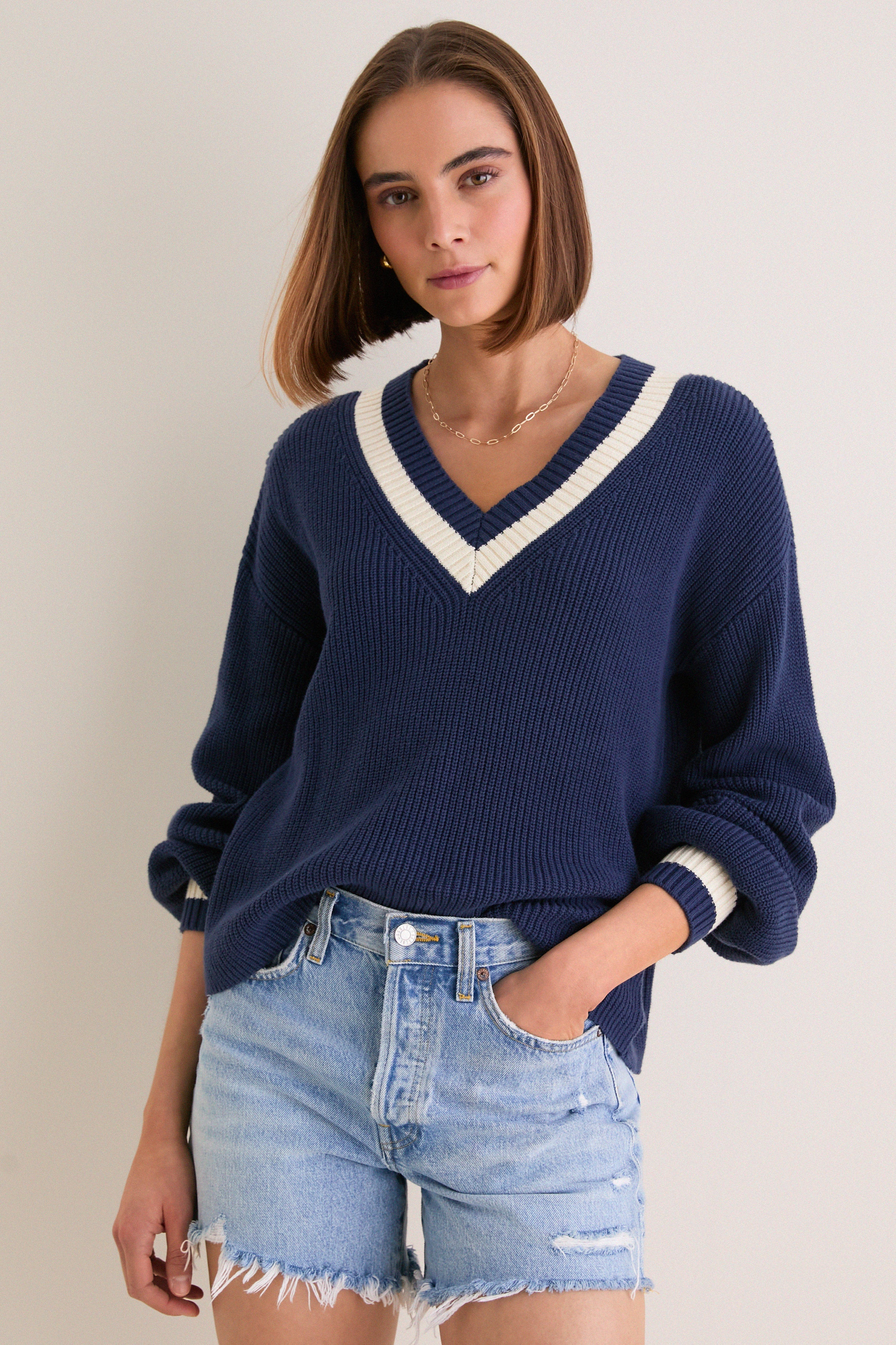 Washed Navy Ashe Sweater | Tuckernuck (US)