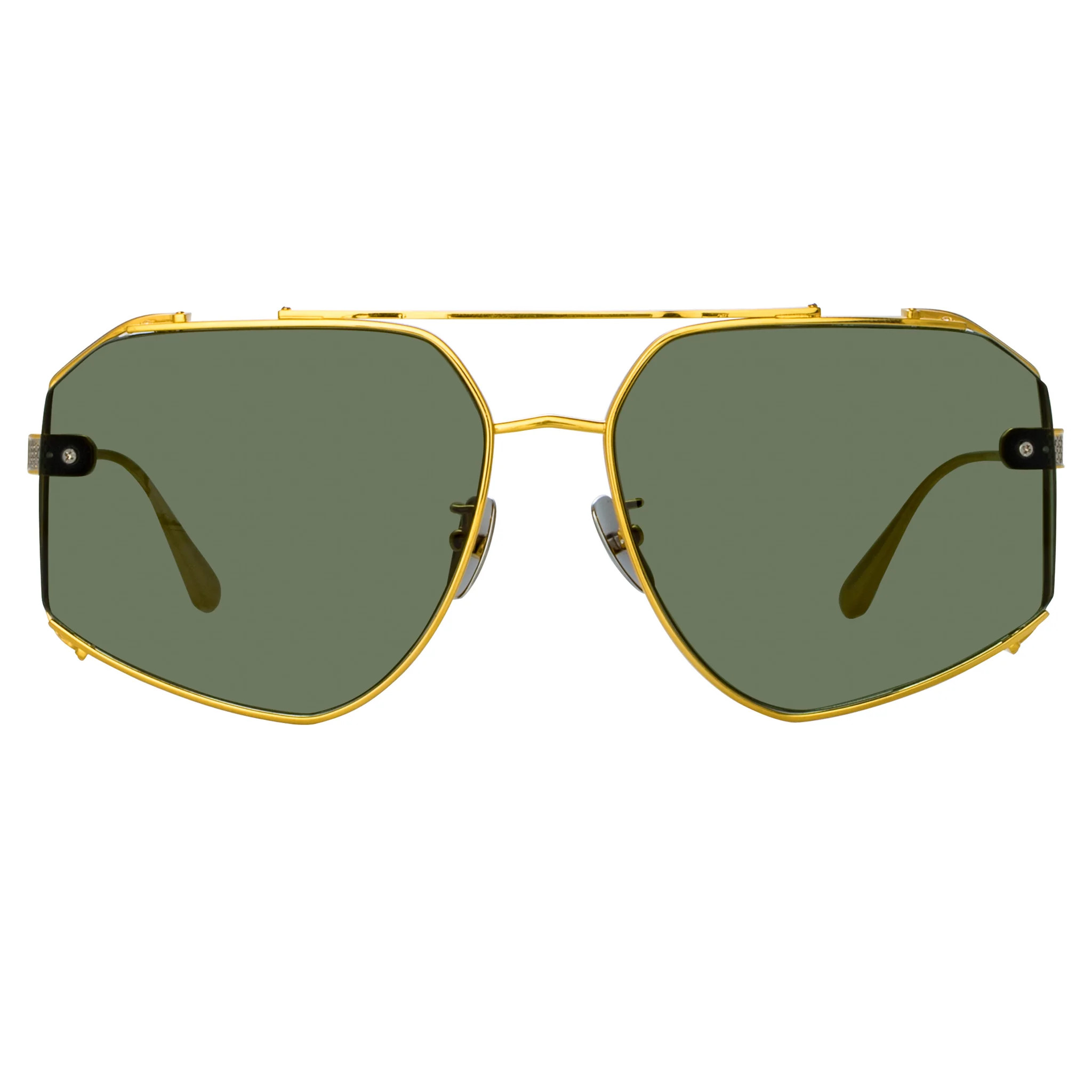 Amar Sunglasses in Yellow Gold | Linda Farrow