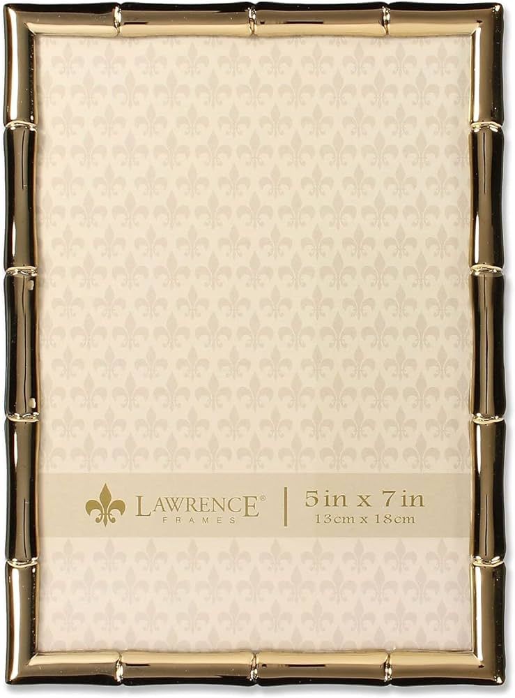 Lawrence Frames 5"W x 7"H Gold Metal Picture Frame with Bamboo Design (712257) | Amazon (US)