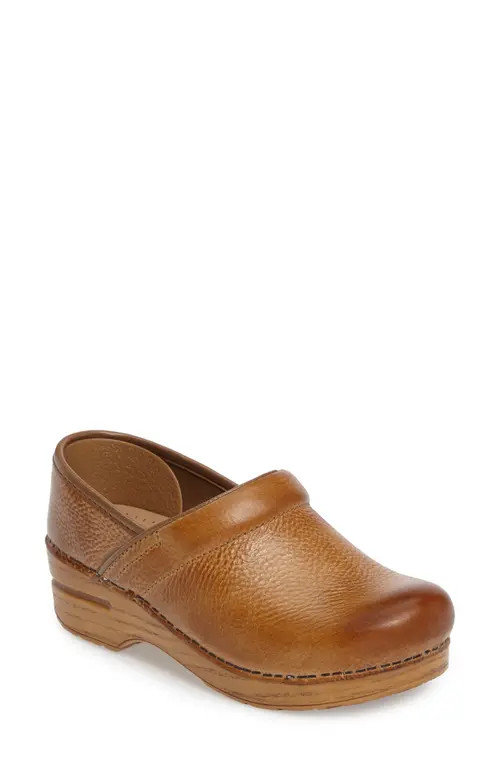 Dansko Professional Clog in Honey Distressed Leather at Nordstrom, Size 6.5-7Us | Nordstrom