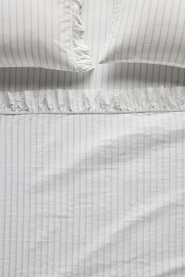 Organic Cotton Spa Sateen Ruffled Sheet Set | Anthropologie (US)