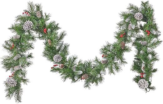 Christopher Knight Home 9-Foot Mixed Spruce Pre-Lit Clear LED Artificial Christmas Garland with F... | Amazon (US)