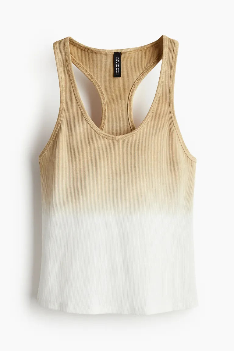 Top sin mangas en canalé - Beige/Ombré - MUJER | H&M ES | H&M (FR, IT, ES, PT, BE)