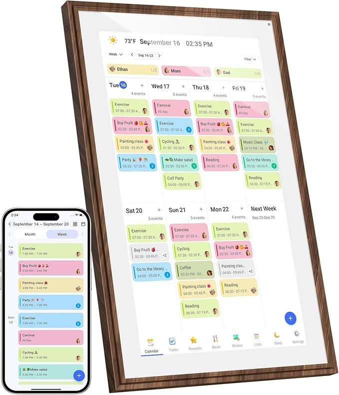 21.5 Inch Digital Calendar Chore Chart with Touchscreen - Full HD Interactive Display, Wall & Des... | Amazon (US)