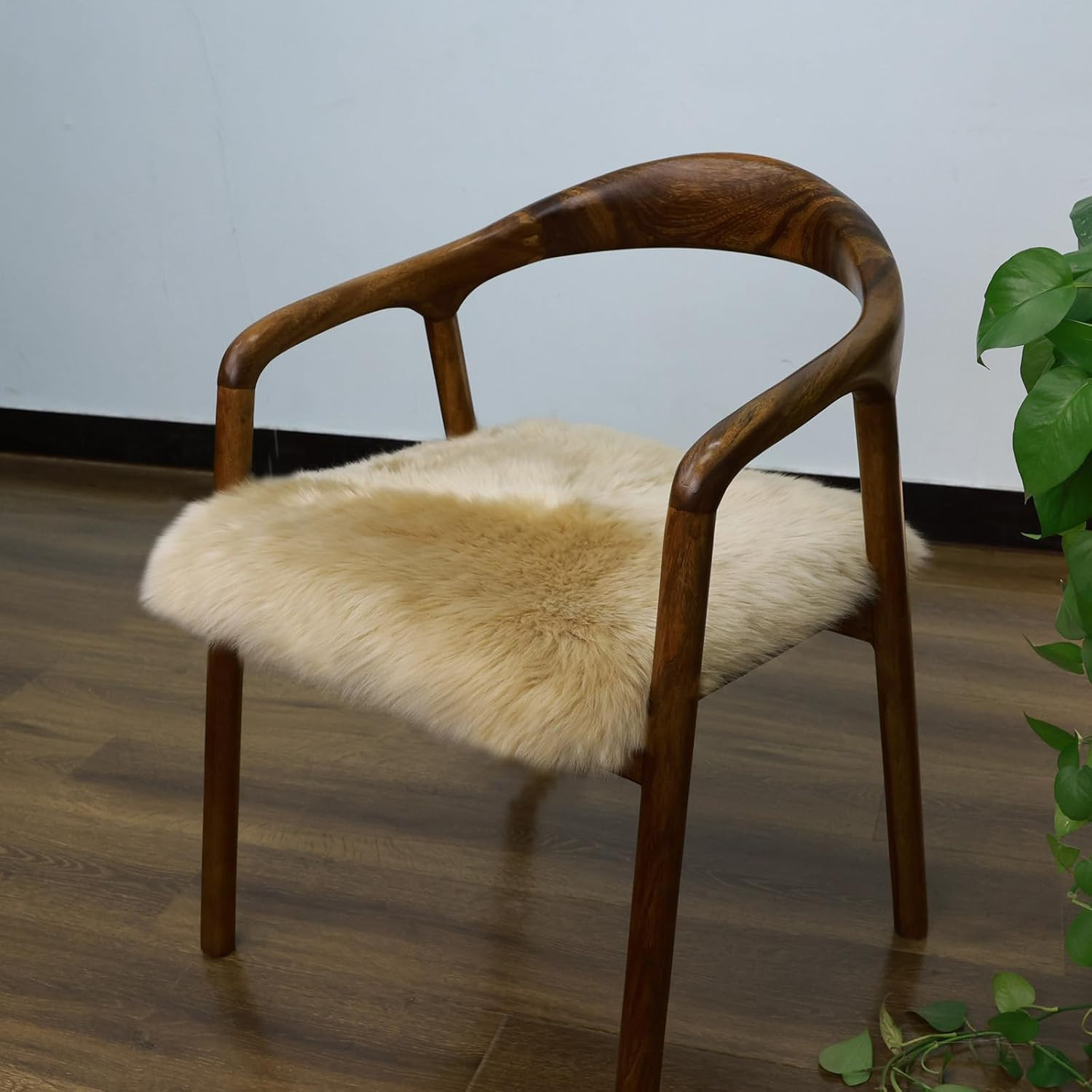 Real Sheepskin Seat Cushion Non Slip Comfortable Natural Wool Seat Cushion for Home Sofas Restaur... | Amazon (US)