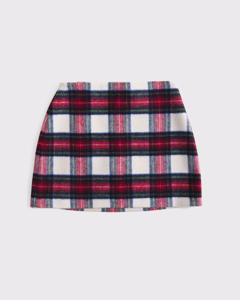 The A&F Scarlett Wool-Blend Mini Skort | Abercrombie & Fitch (US)